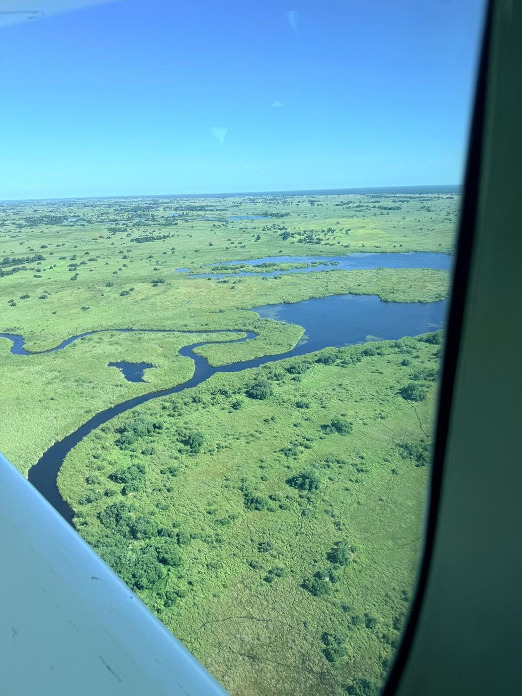 Canais do delta vistos do helicóptero